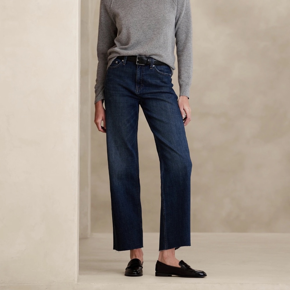 Banana Republic high-rise wide leg crop jeans